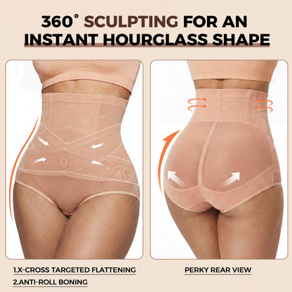High-Waist Tummy Control Shaper – 360° Compression & Booty Lifter