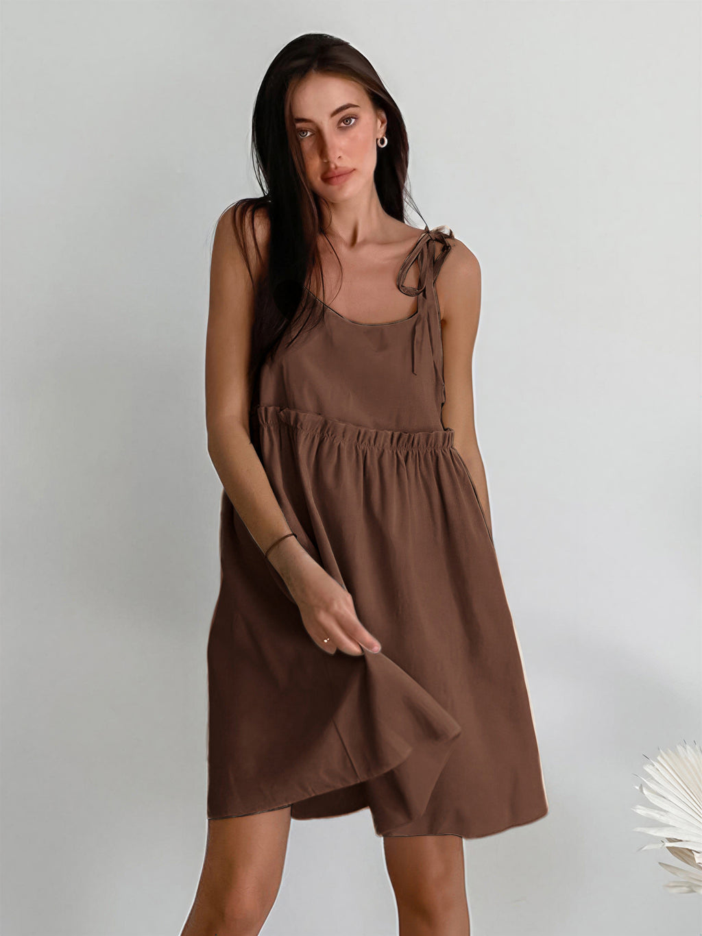 French Resort Linen-Blend Cami Dress