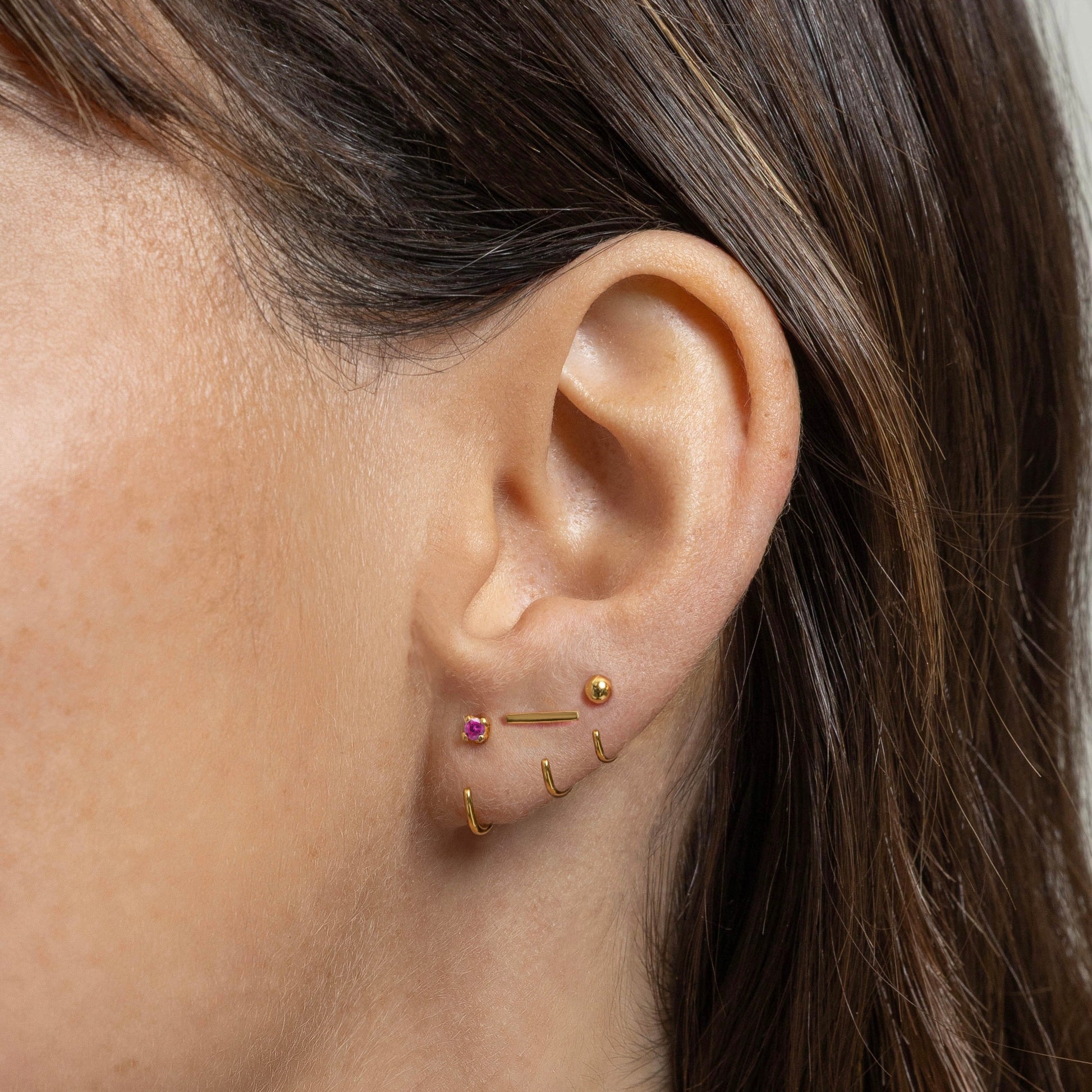 Stay Close Ruby Hoops
