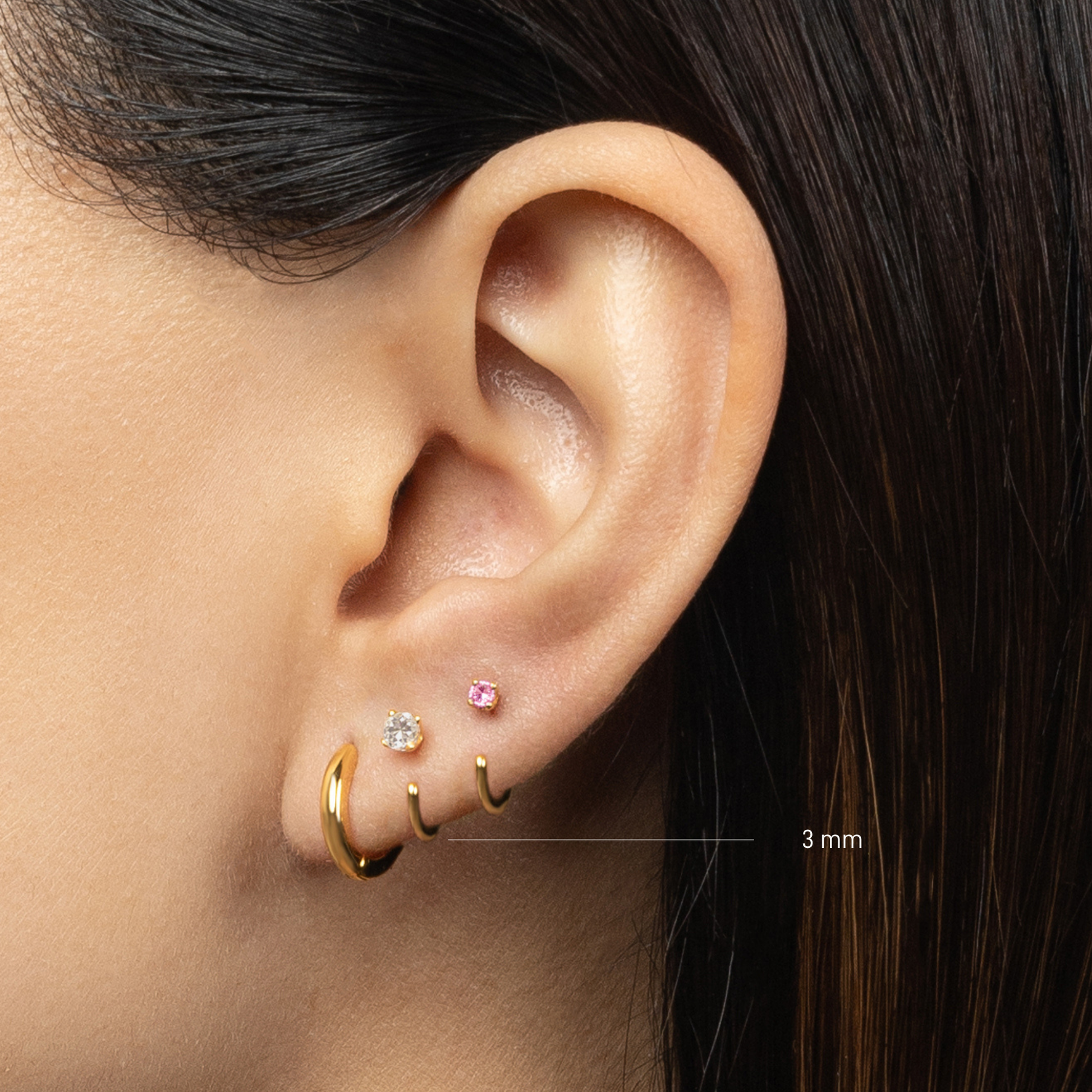 Stay Close Moissanite Hoops - 3mm