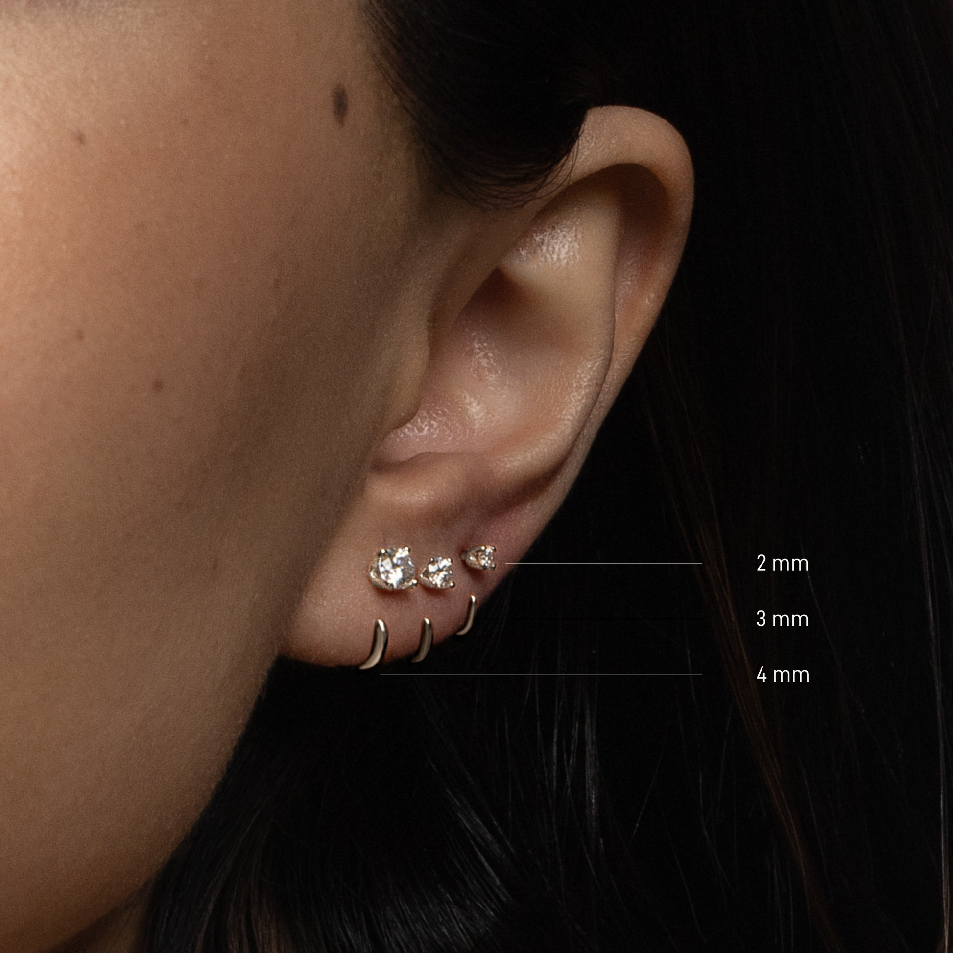 Stay Close Moissanite Hoops - 4mm