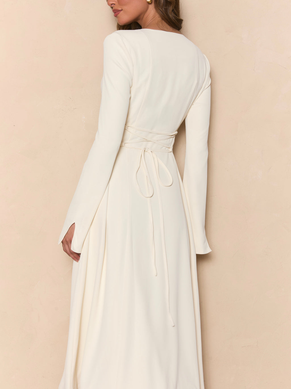 Ivory Snatched Midi Dress
