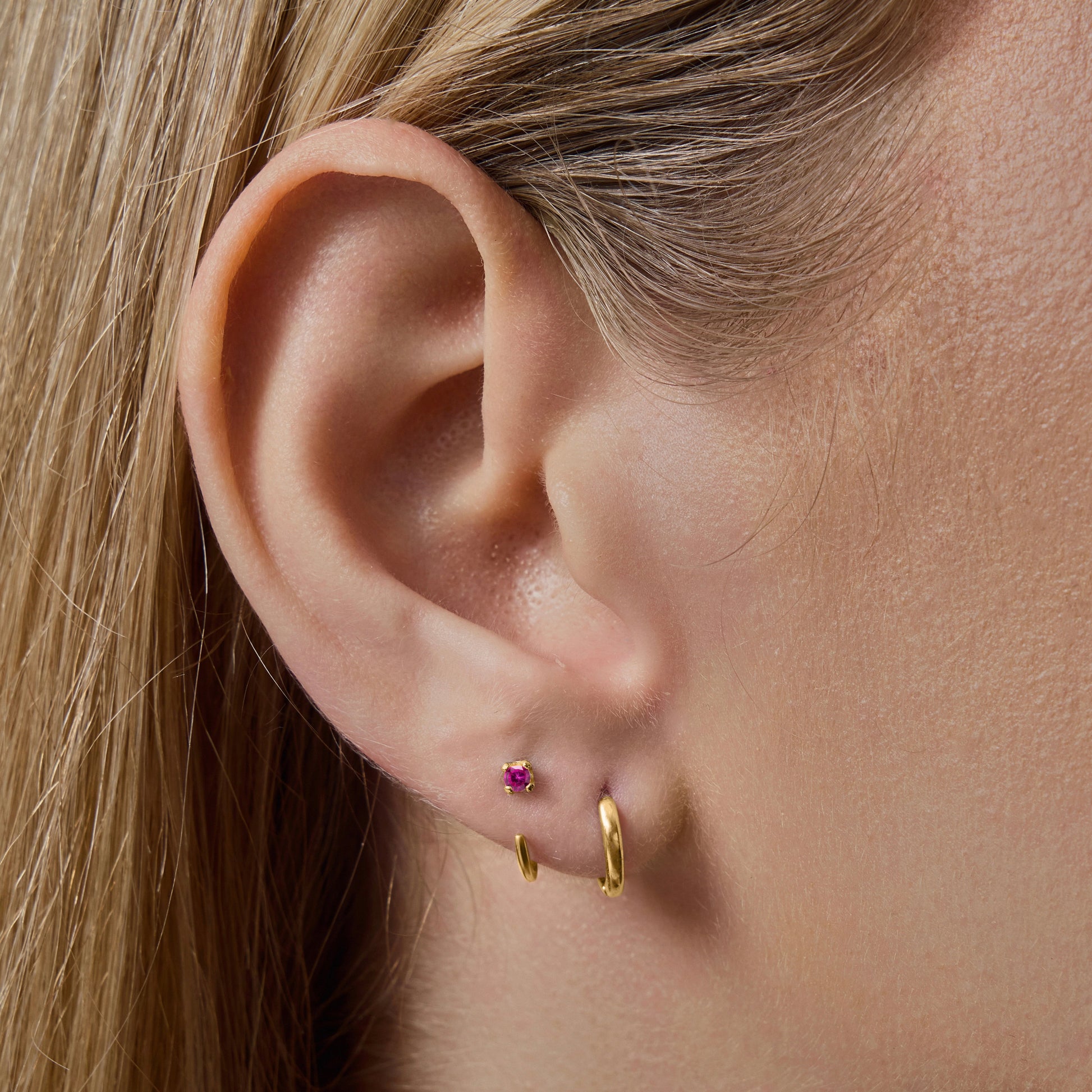 Stay Close Ruby Hoops