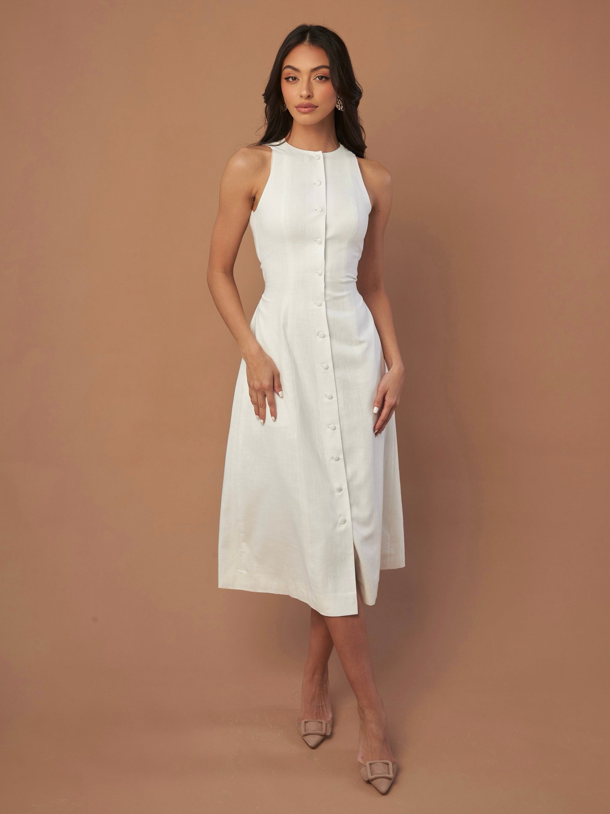 Aria Waist-Tie Midi Dress