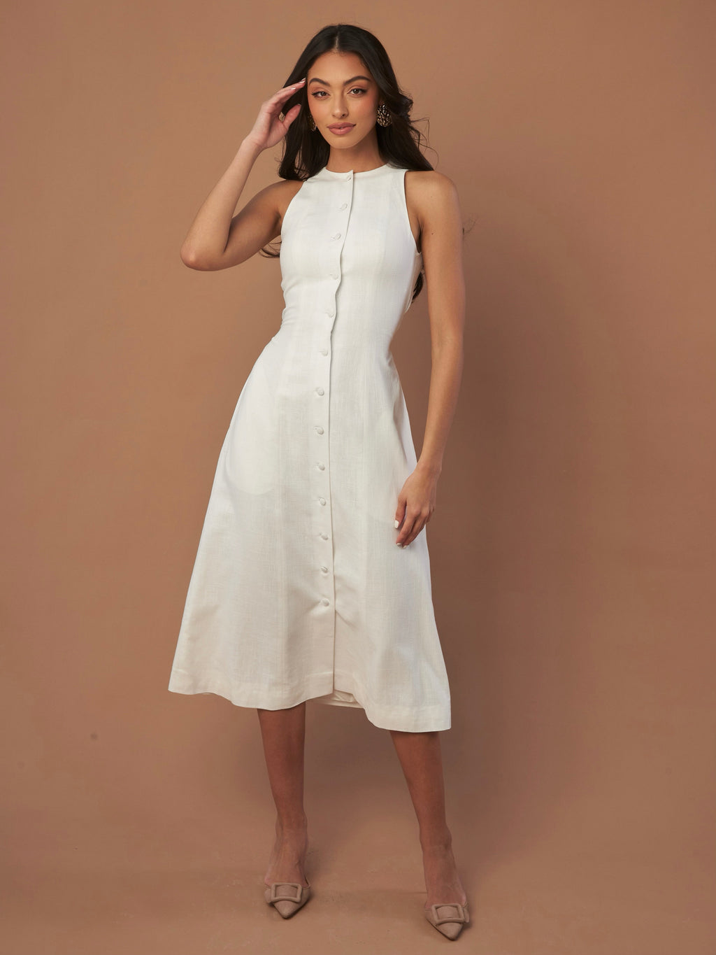 Aria Waist-Tie Midi Dress