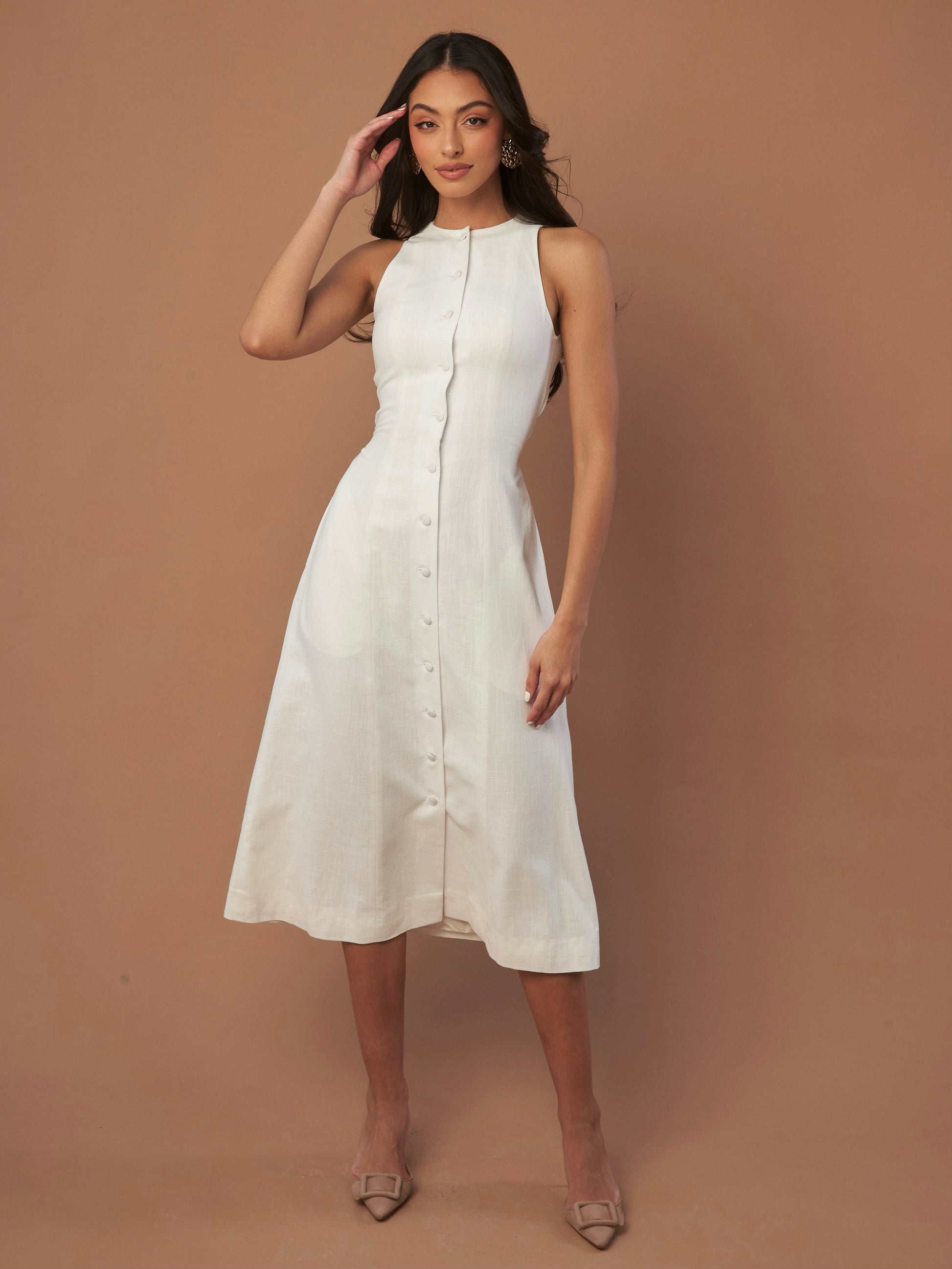 Aria Waist-Tie Midi Dress