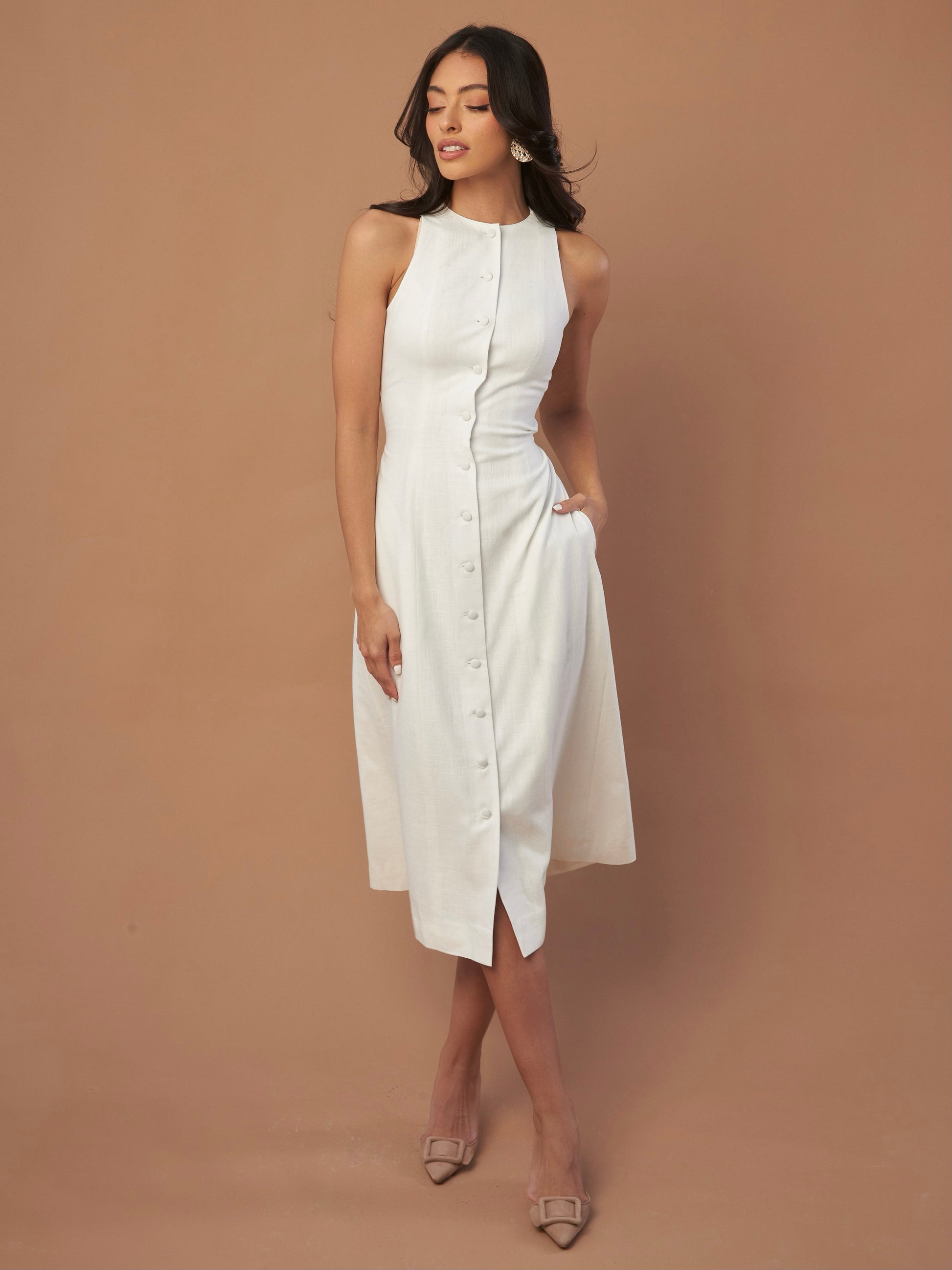 Aria Waist-Tie Midi Dress