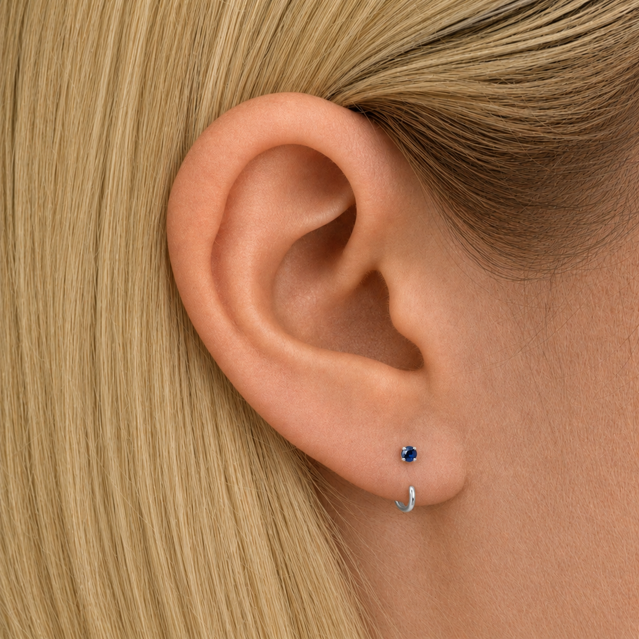 Stay Close Blue Sapphire Hoops