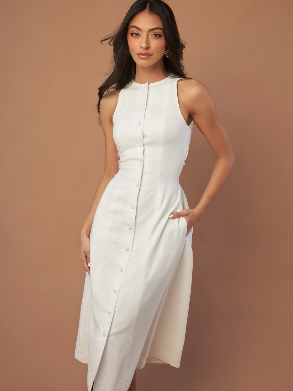 Aria Waist-Tie Midi Dress