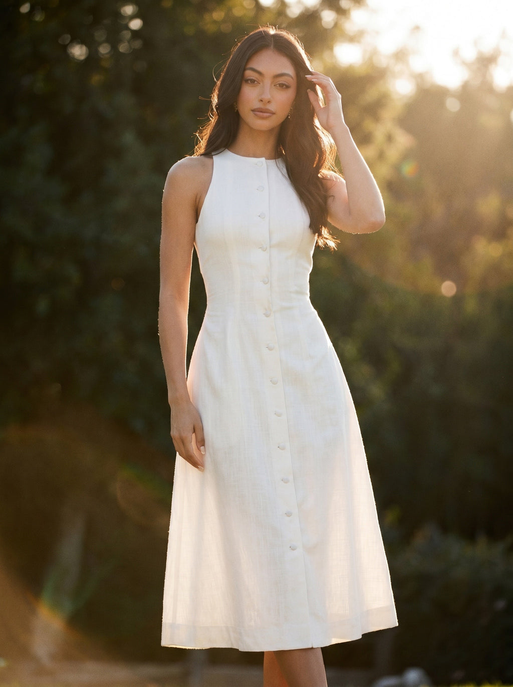 Aria Waist-Tie Midi Dress