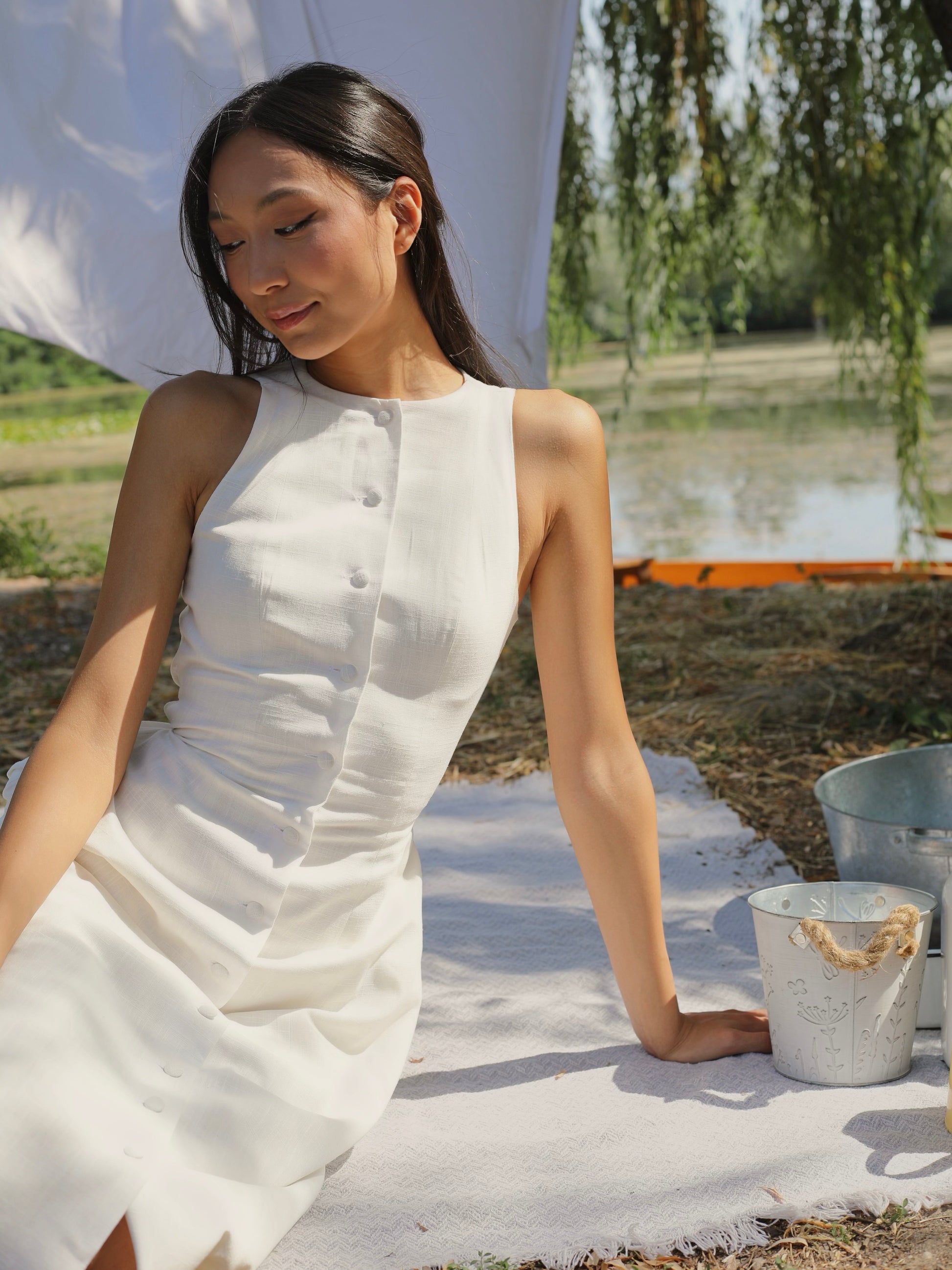 Aria Waist-Tie Midi Dress