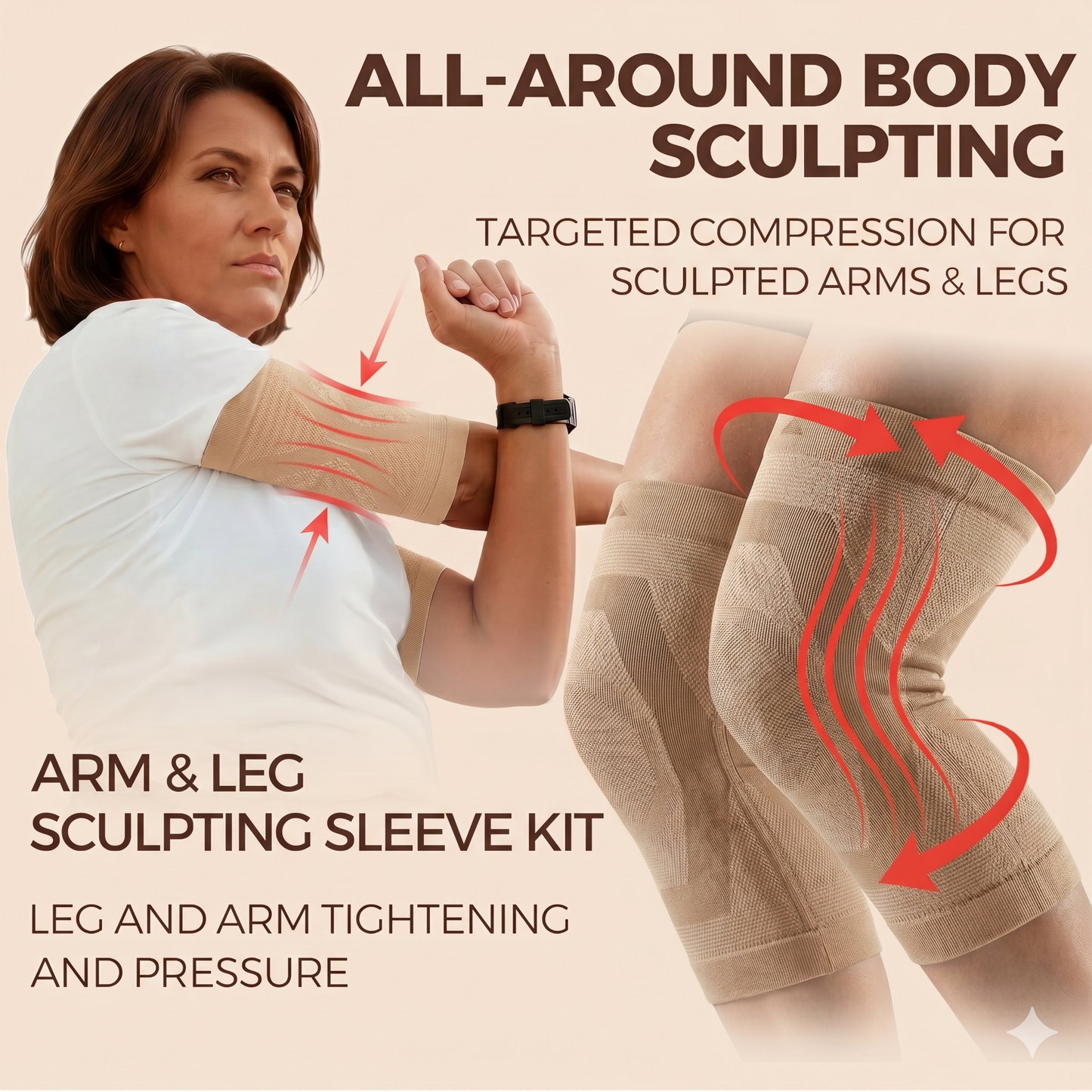3D Compression Ultimate Smooth 2-Piece Set: Arms & Knees