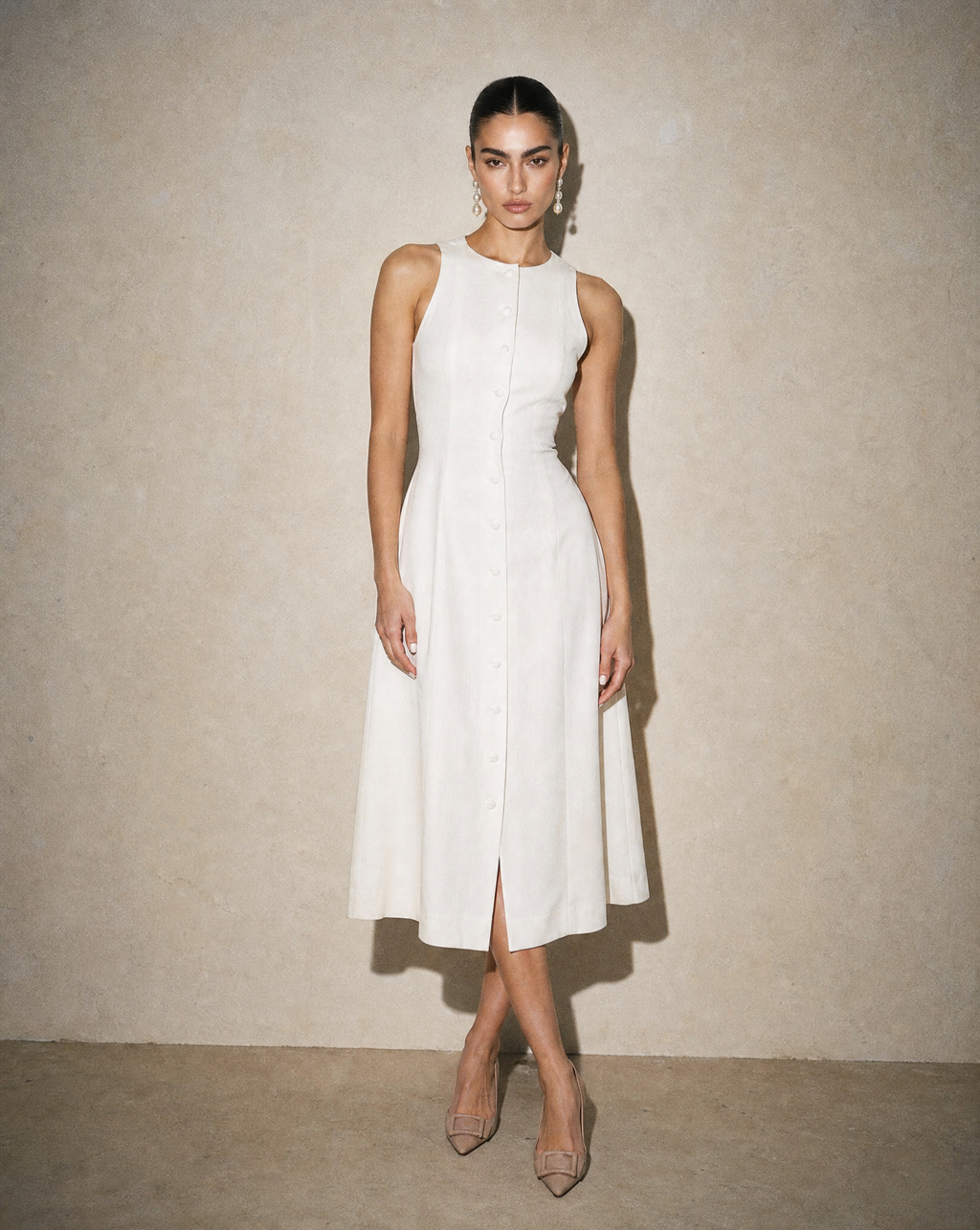Aria Waist-Tie Midi Dress