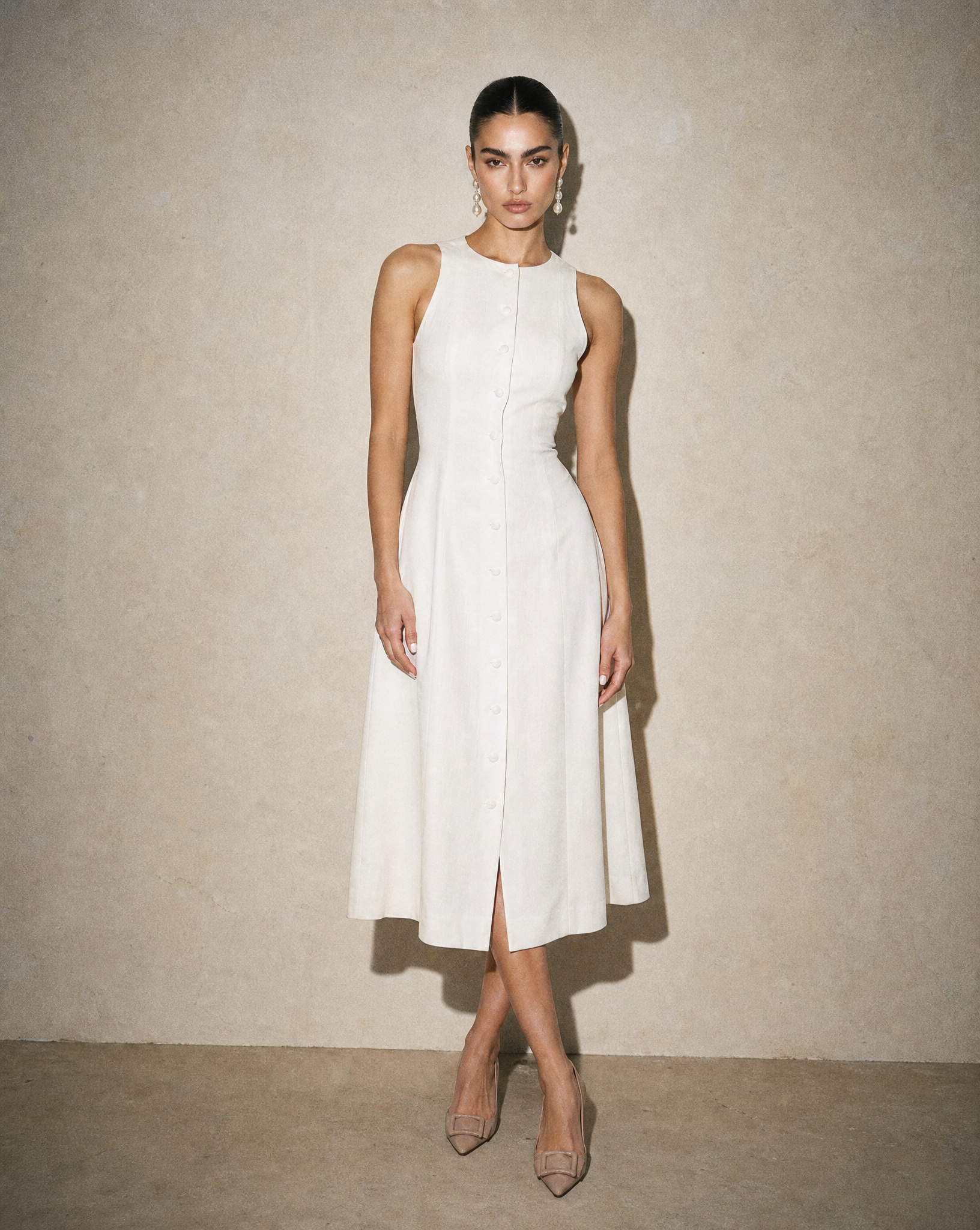 Aria Waist-Tie Midi Dress