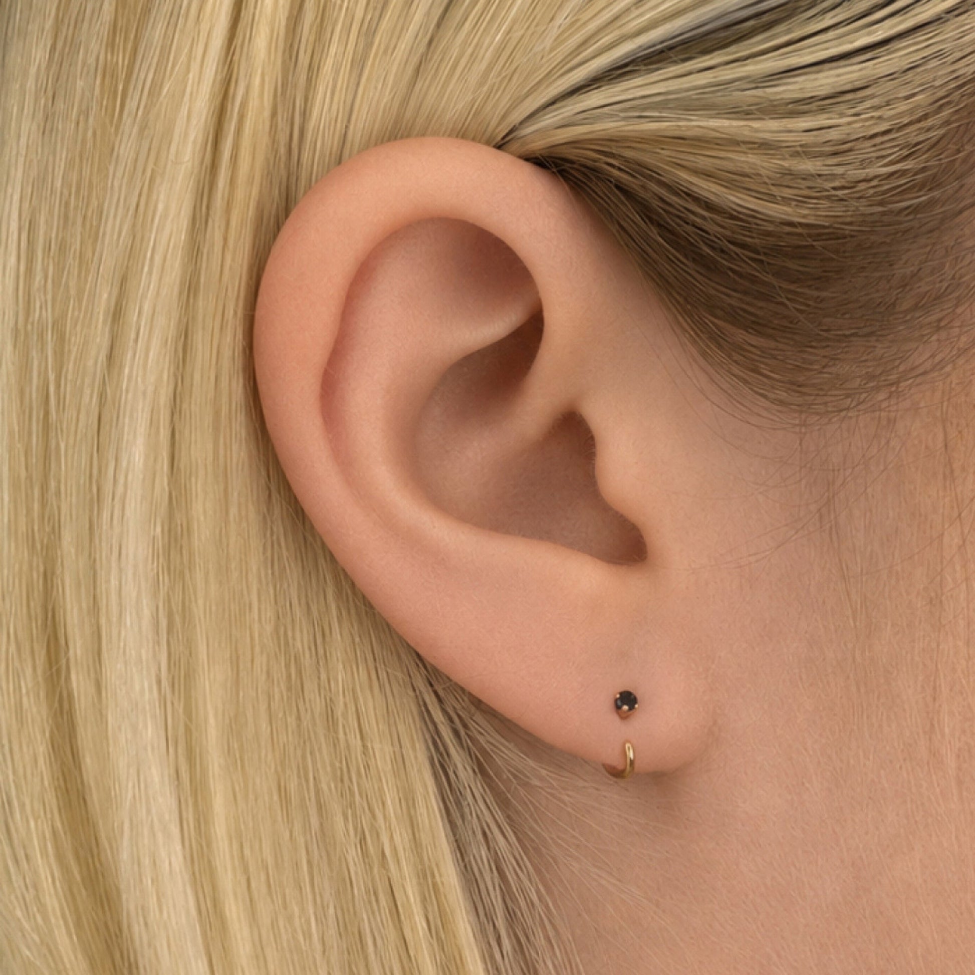Stay Close Black Moissanite Hoops
