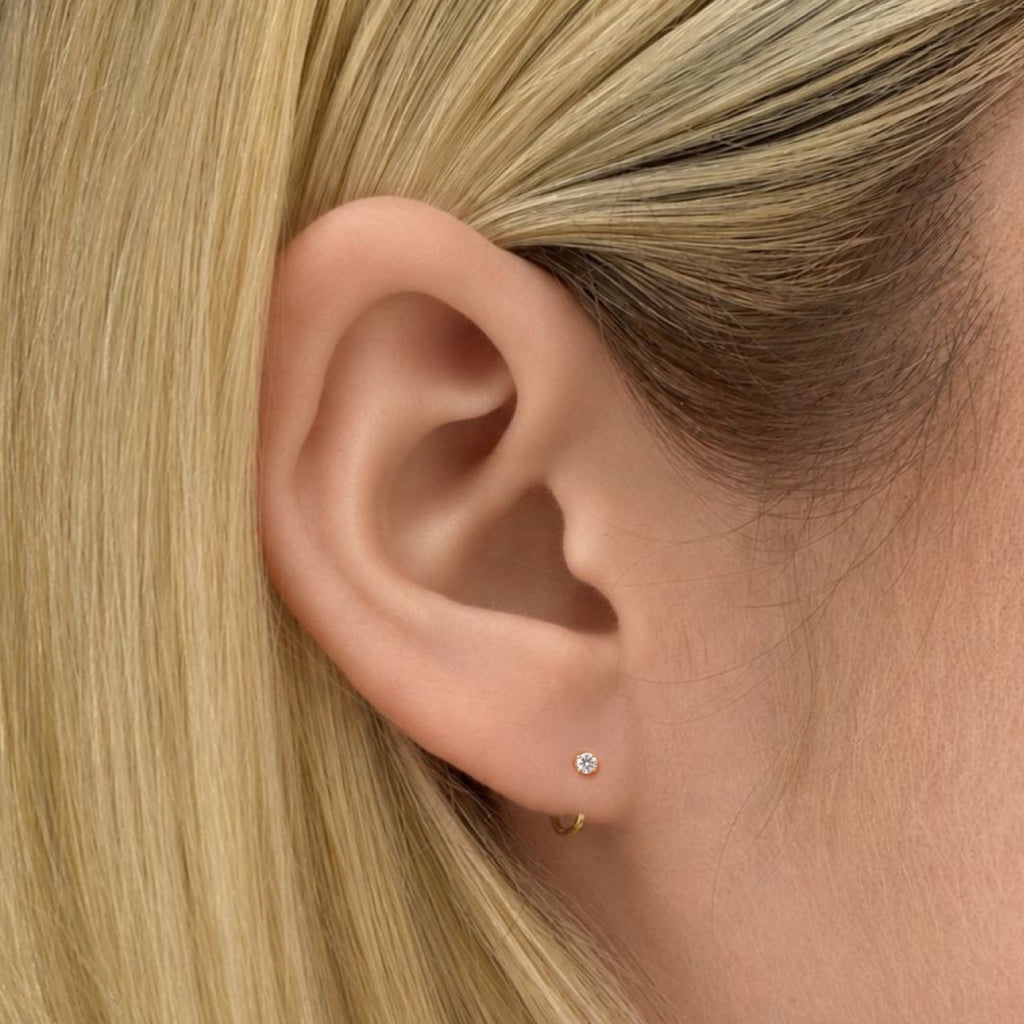 Moissanite Contour Hoops - 2mm
