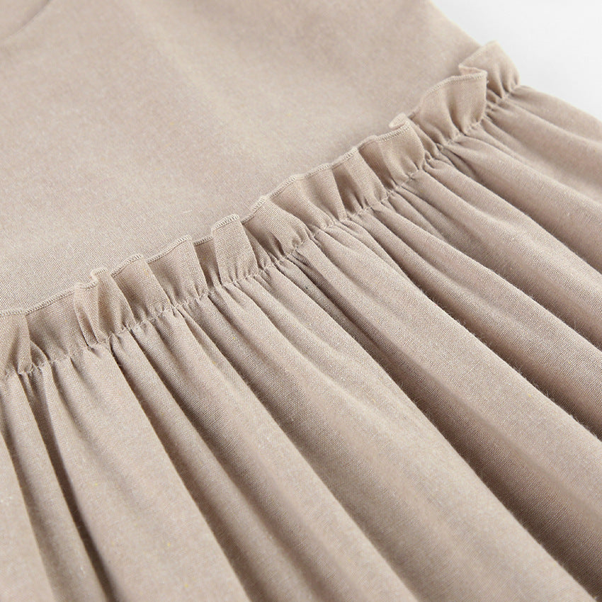 French Resort Linen-Blend Cami Dress