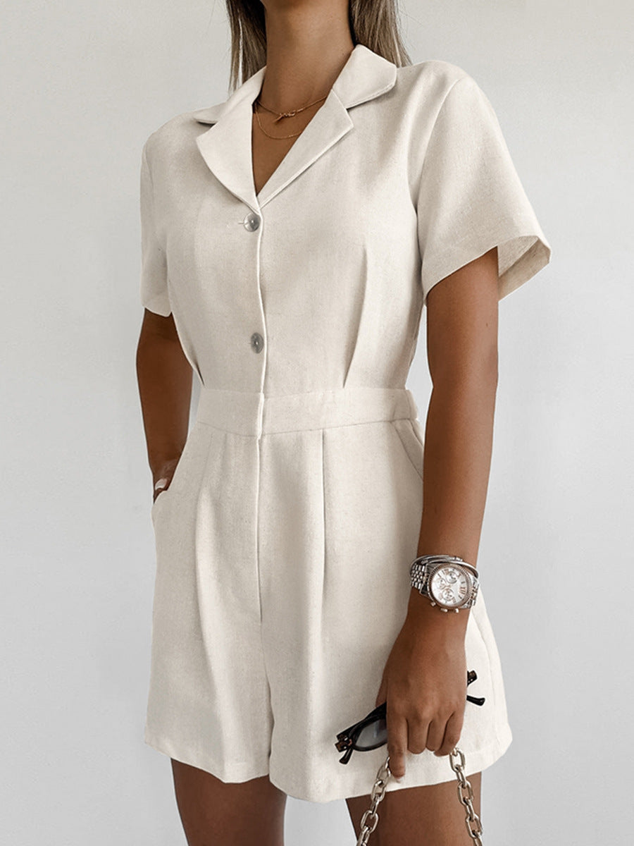 Utility Chic Khaki Linen Jumpsuit