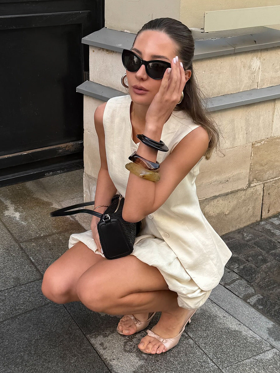 Chloe Button-Up & Bubble Skirt Set