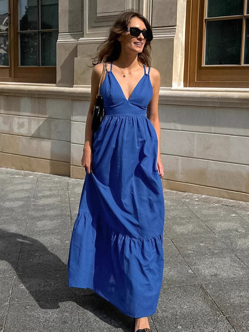 Boho V-Neck Linen Cami Dress