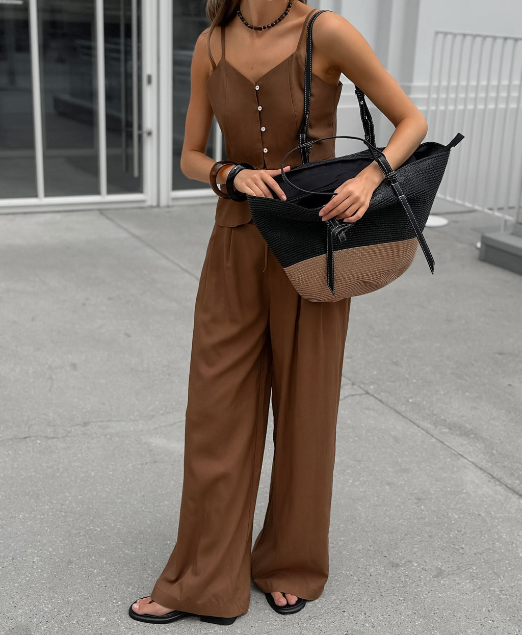 Coastal Casual Linen Cami Top & Trousers Set