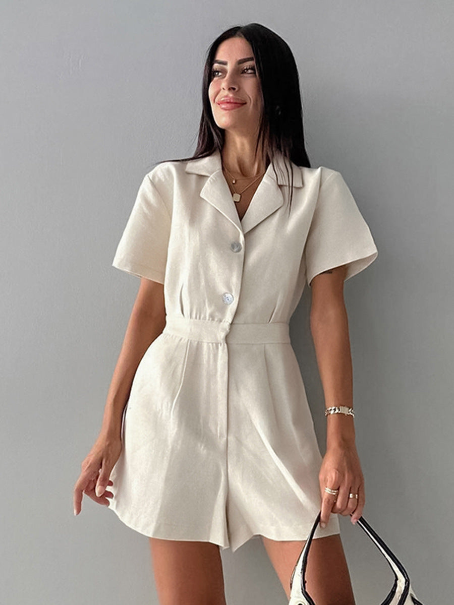 Utility Chic Khaki Linen Jumpsuit