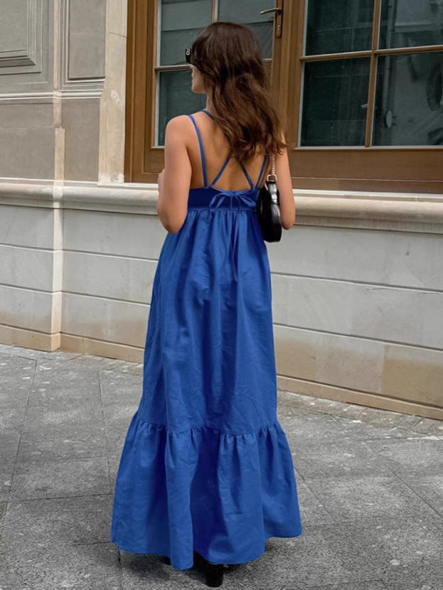 Boho V-Neck Linen Cami Dress