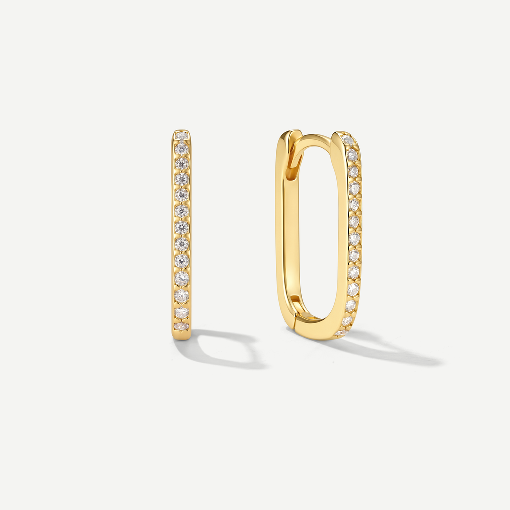 Pavé Lock Medium Hoops