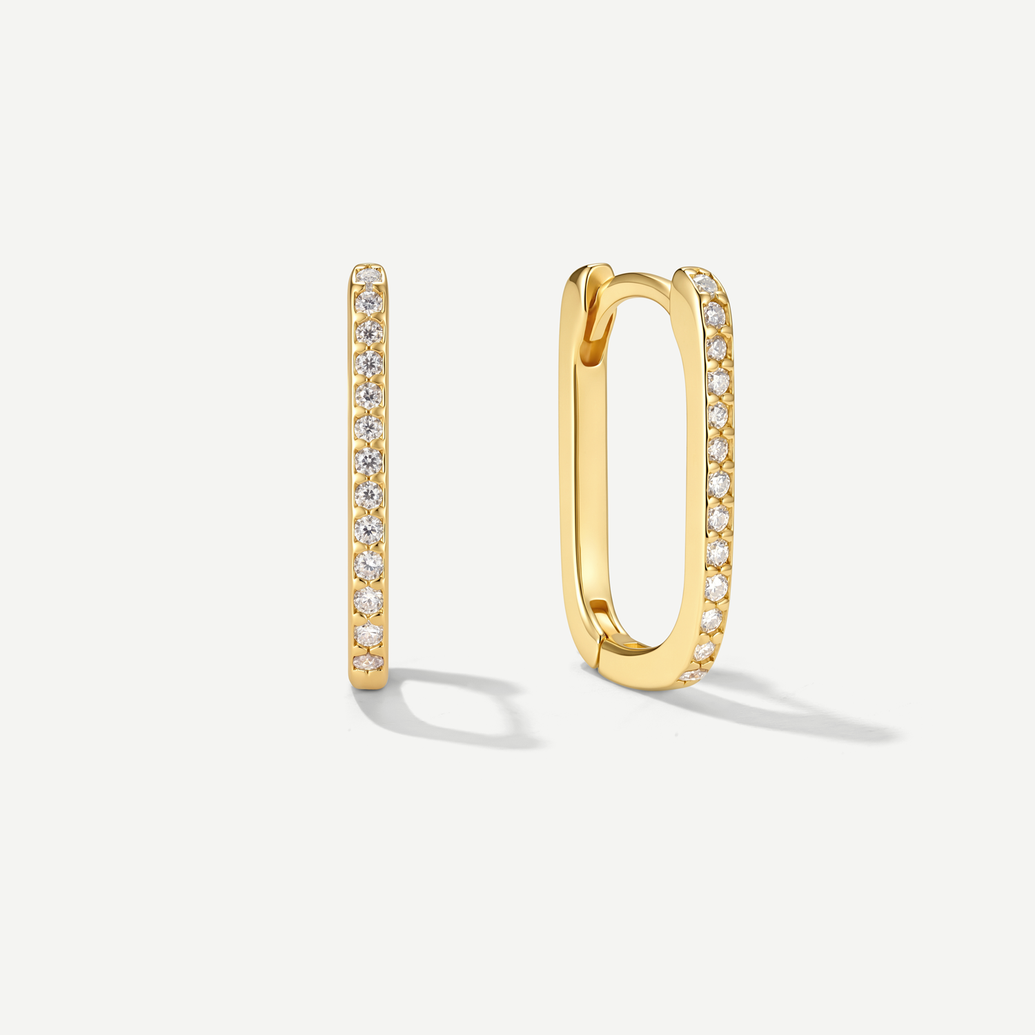 Pavé Lock Medium Hoops