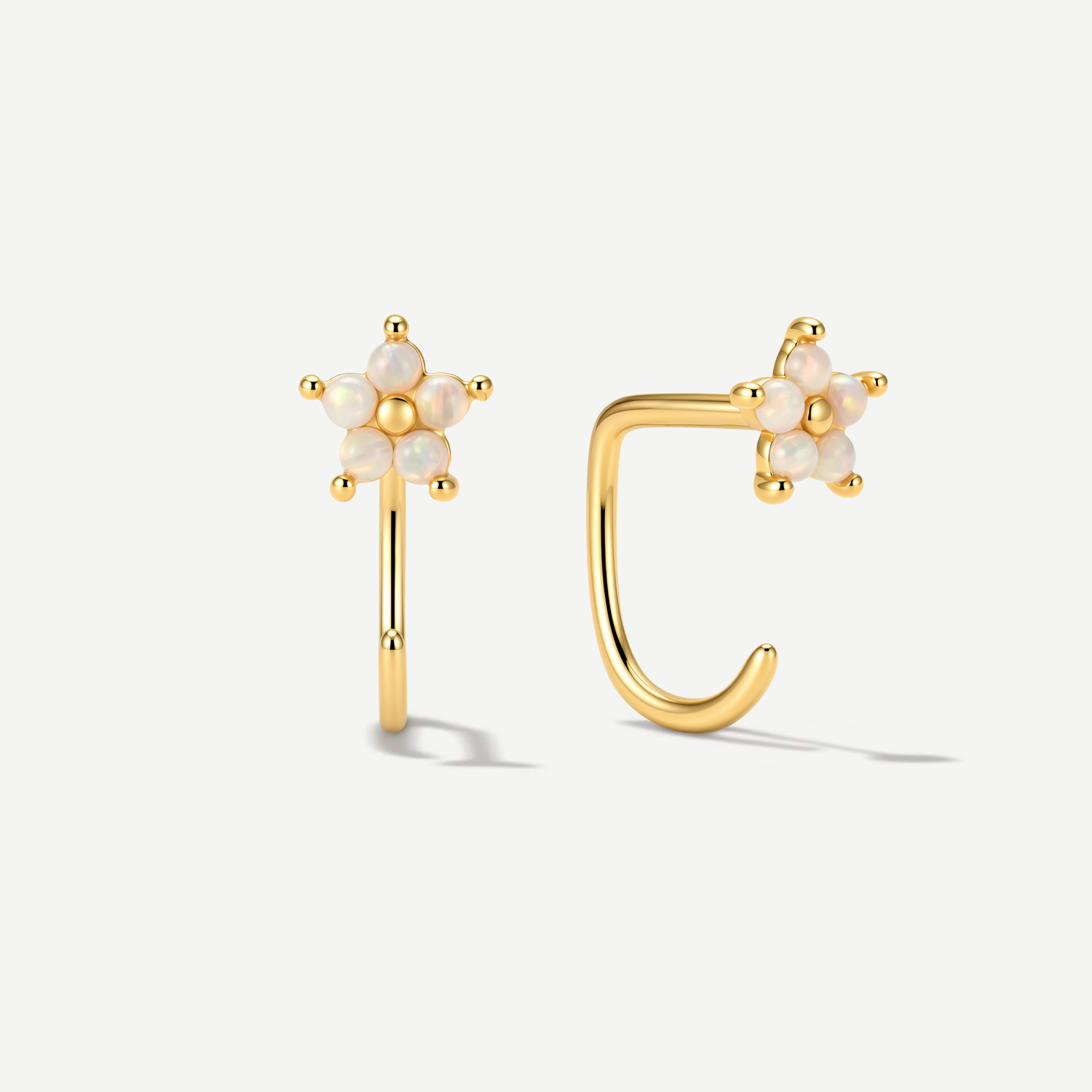 Stay Close Flower Opal Hoops