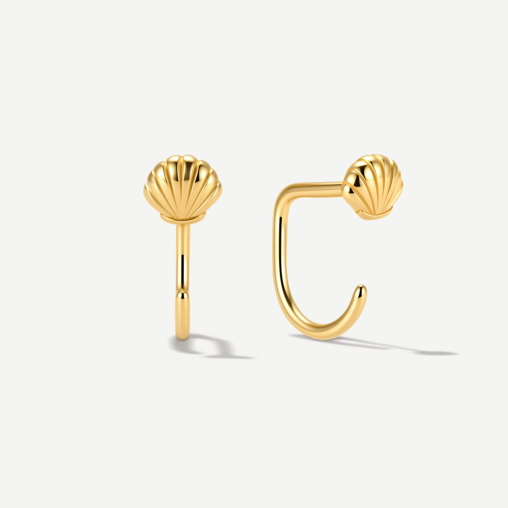 Stay Close Seashell Hoops