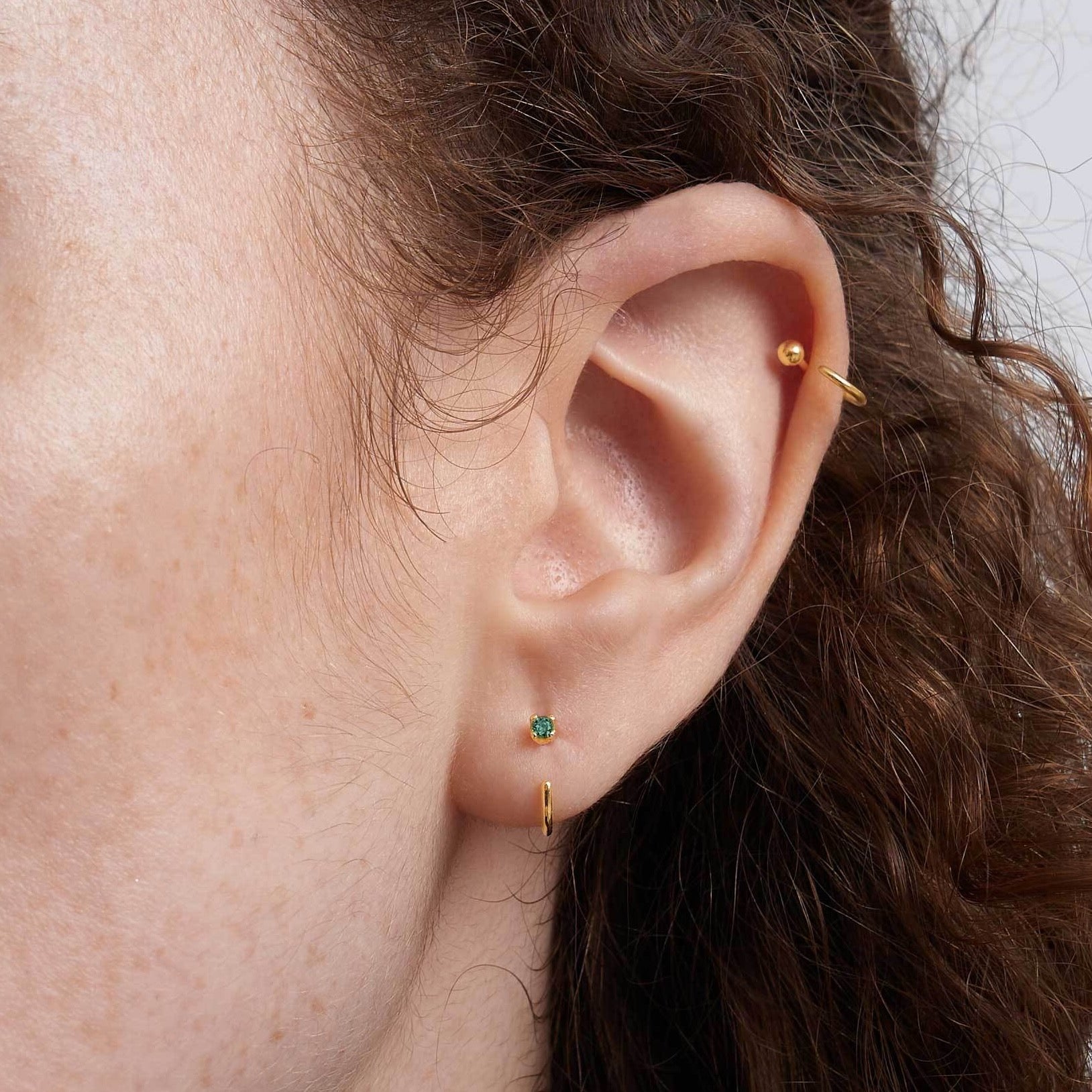 Stay Close Emerald Hoops