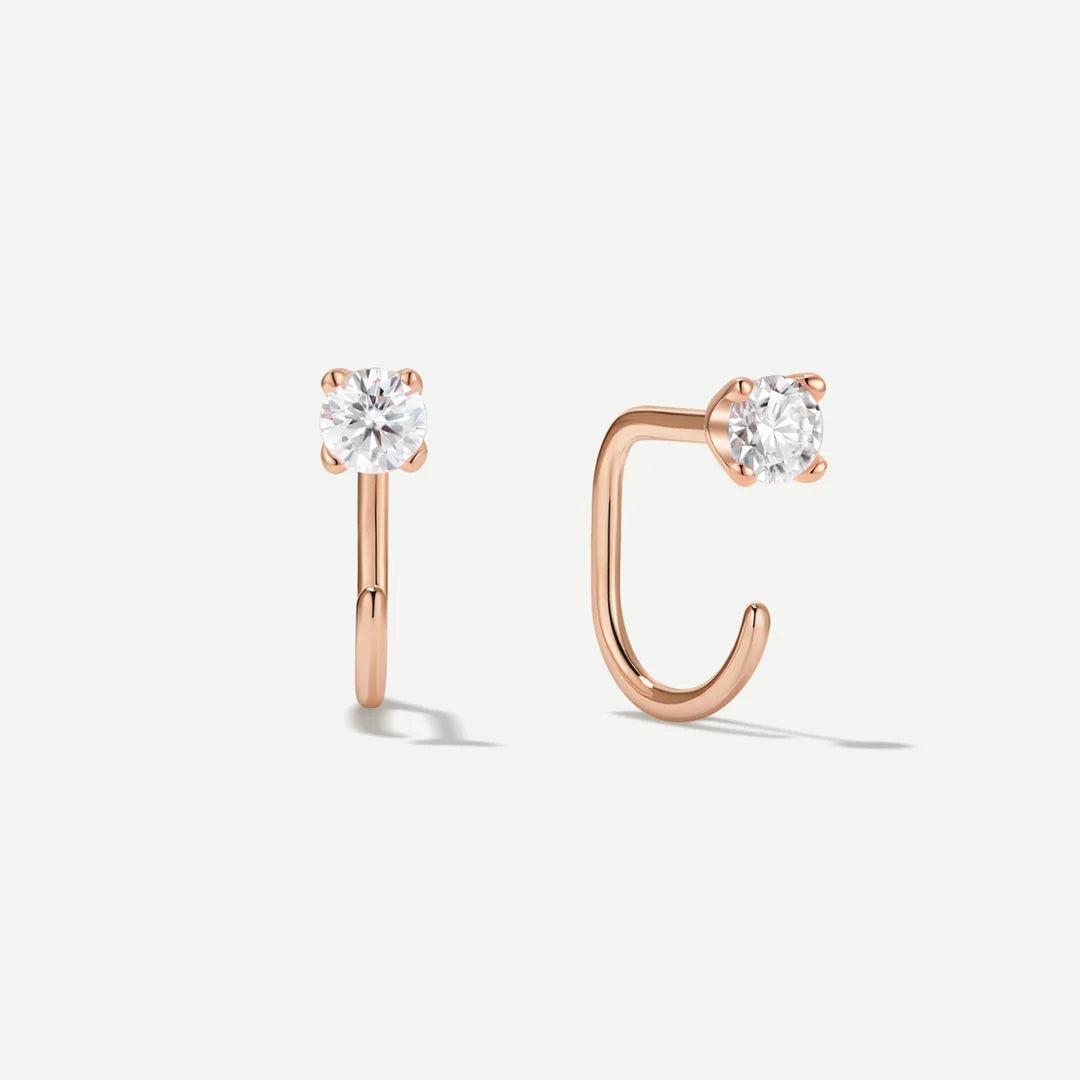 Moissanite Contour Hoops - 3mm