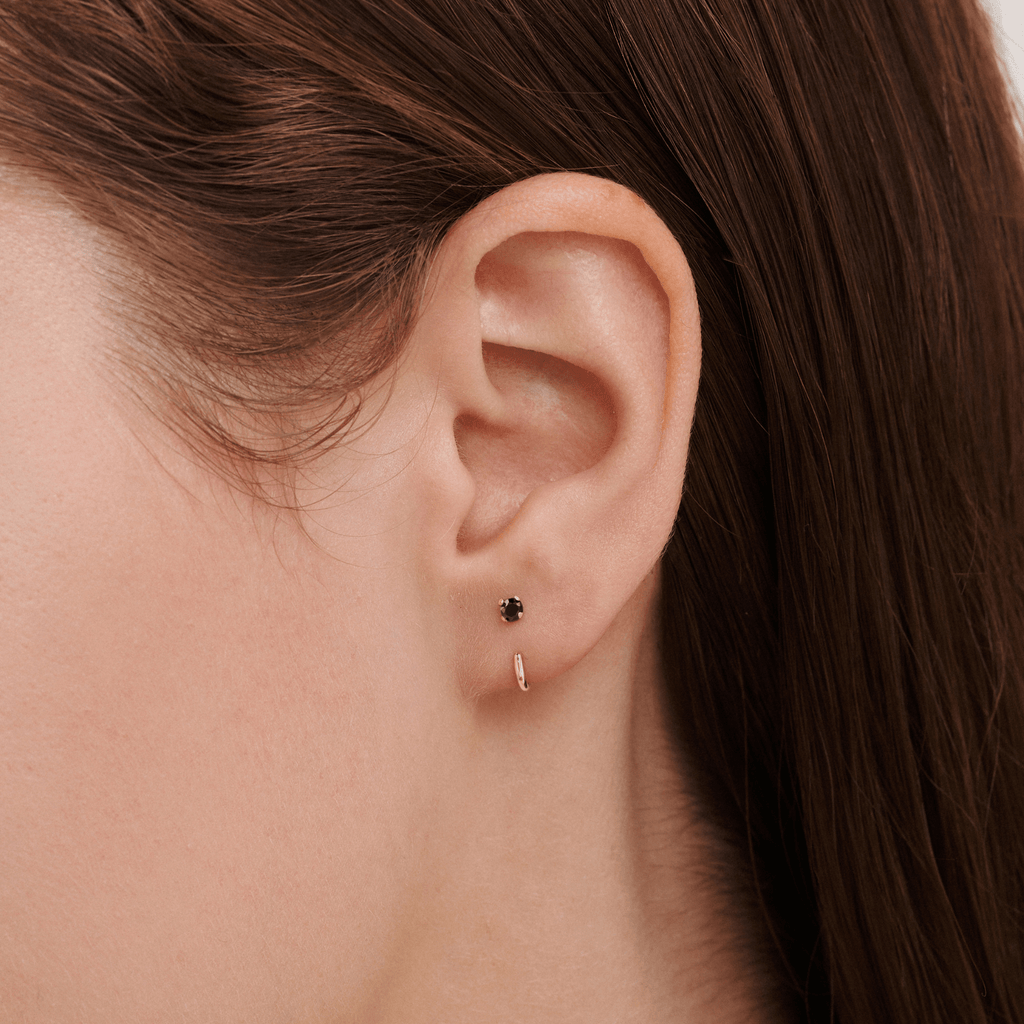 Stay Close Black Moissanite Hoops