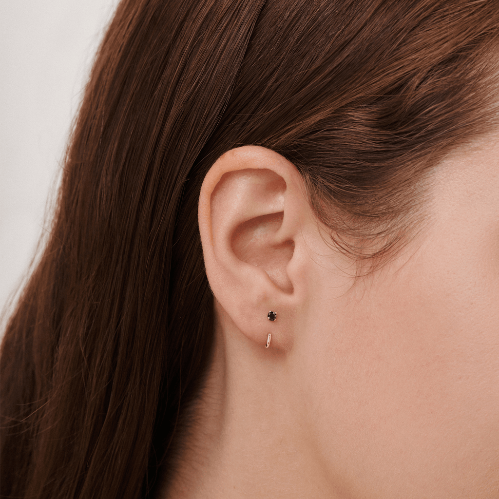 Stay Close Black Moissanite Hoops