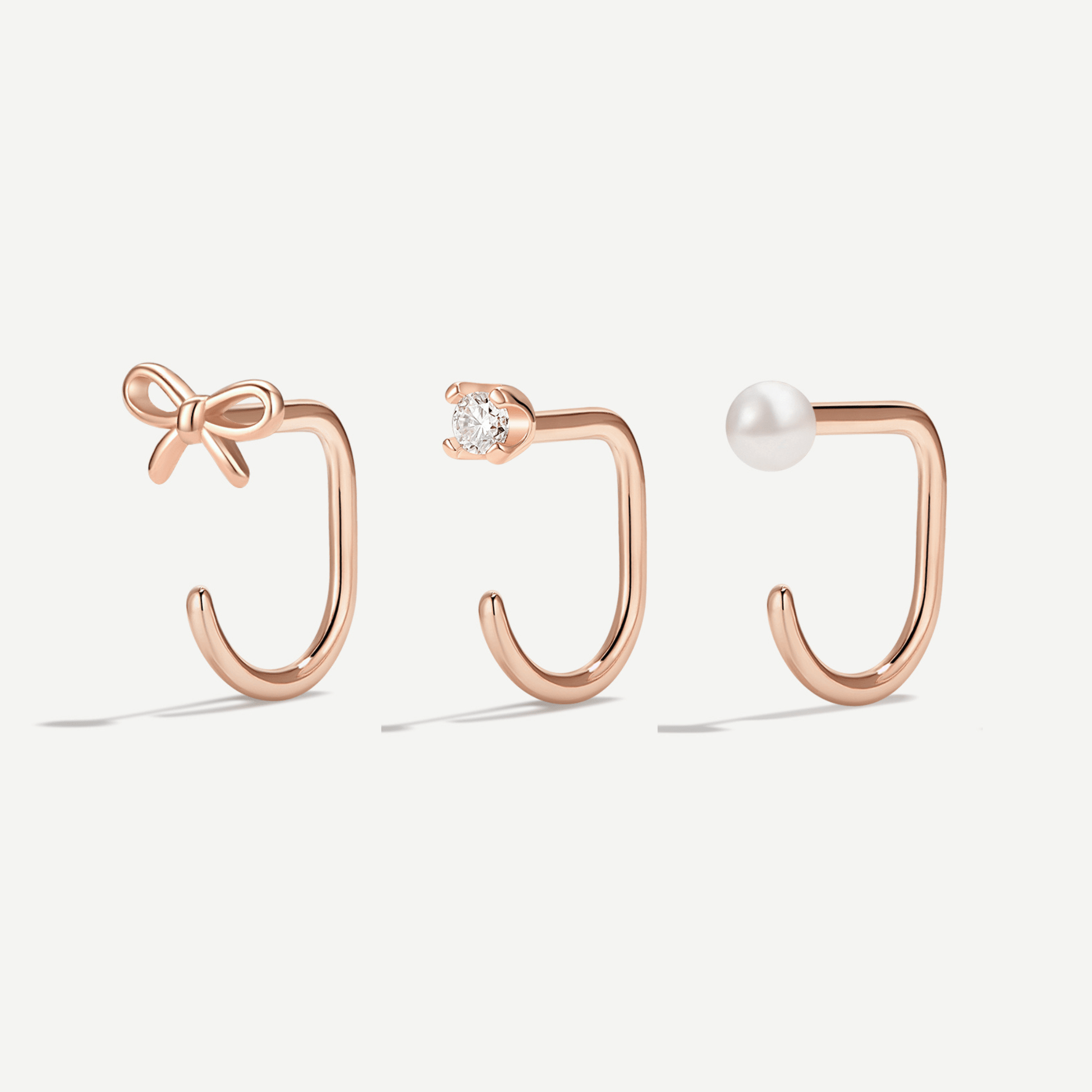 Stay Close Bow Hoops Set