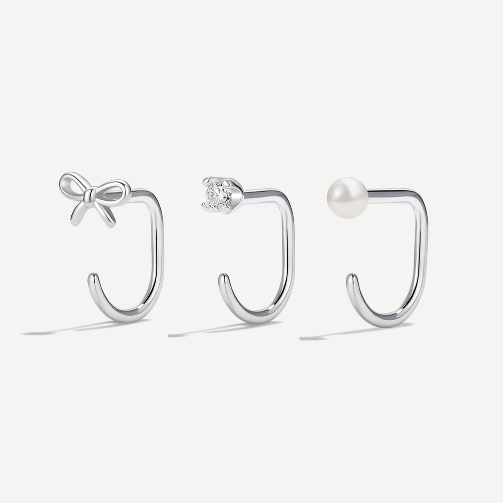 Stay Close Bow Hoops Set