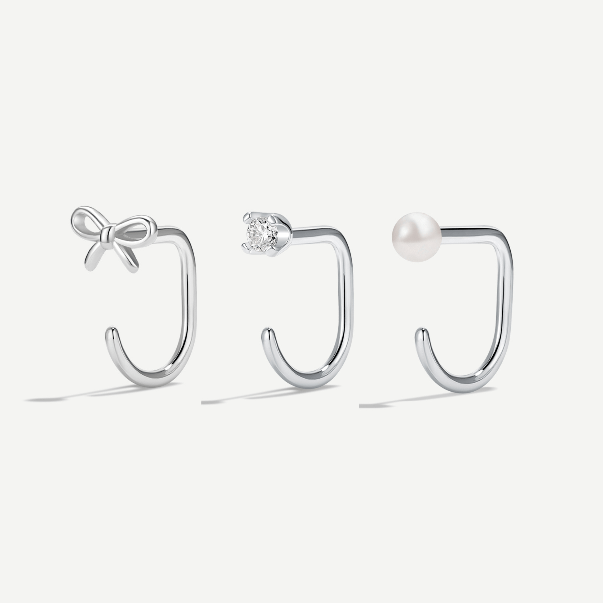 Stay Close Bow Hoops Set