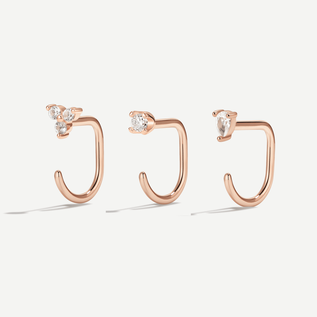 Stay Close Gem Hoops Set