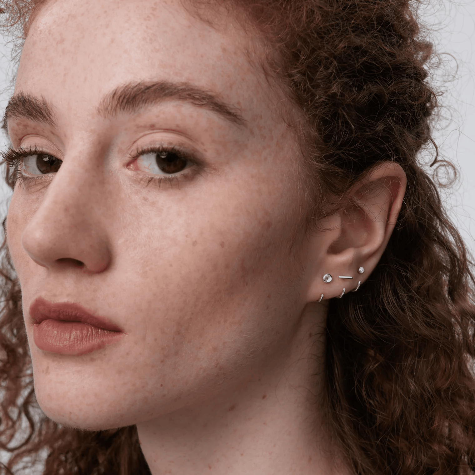 Bezeled Moissanite Contour Hoops