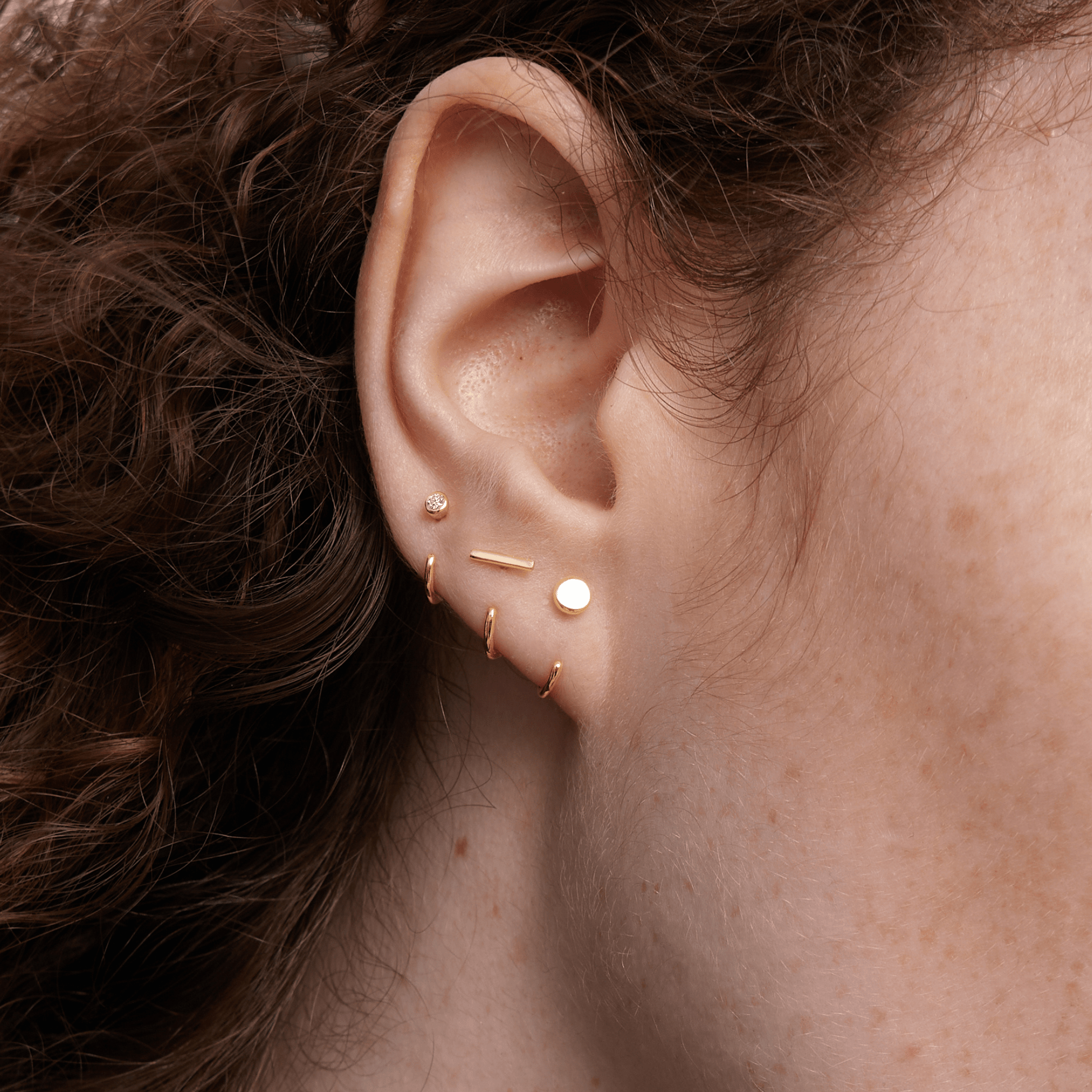 Stay Close Moissanite Bezel Hoops
