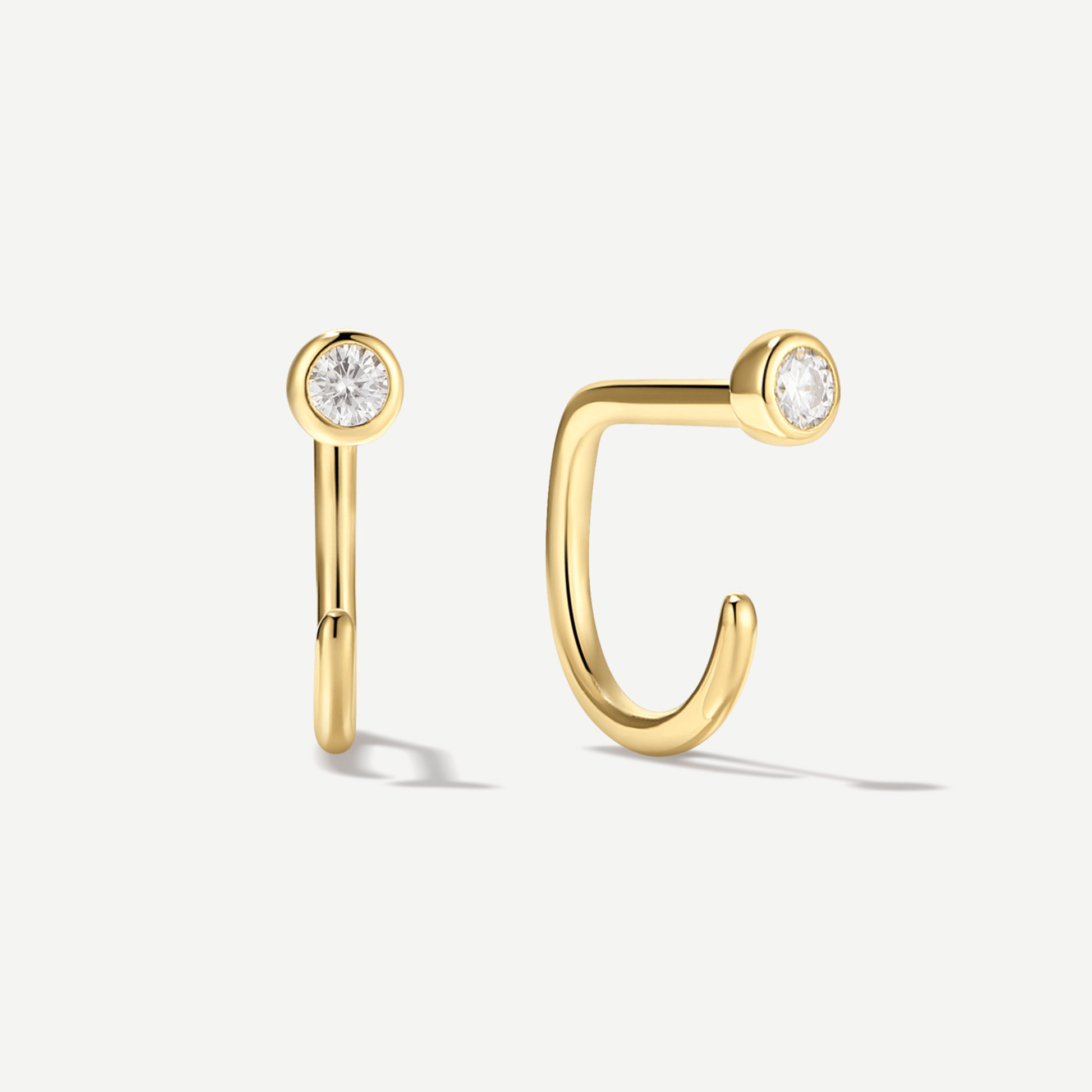 Stay Close Moissanite Bezel Hoops