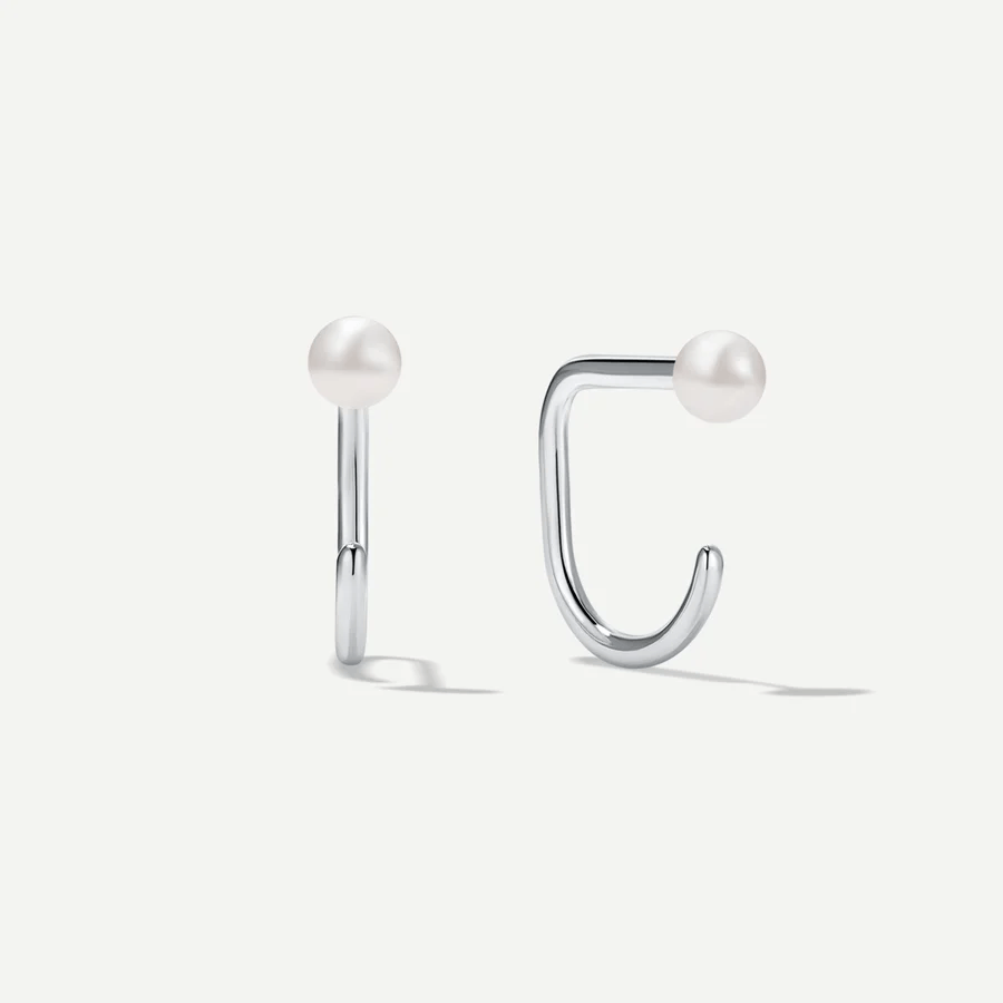 Pearl Contour Hoops