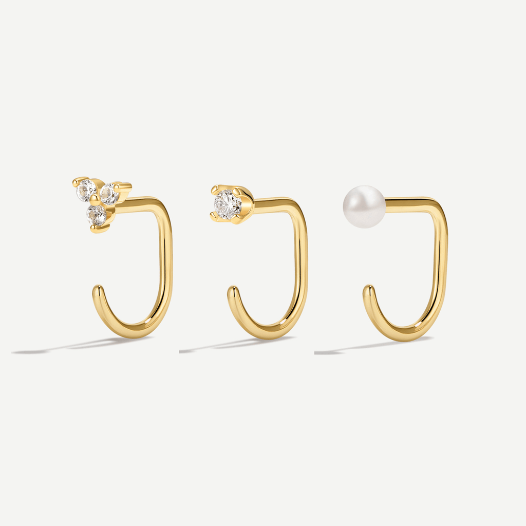 Stay Close Pearl Hoops Set